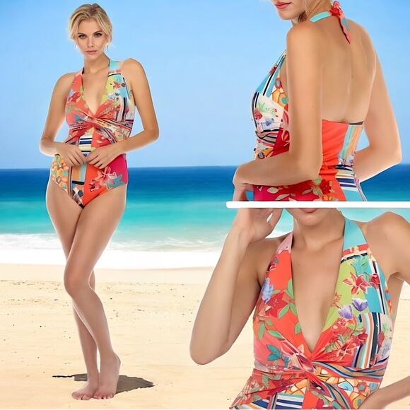 NWT Johnny Was Color Twist One Piece Swimsuit - Picture 7 of 16